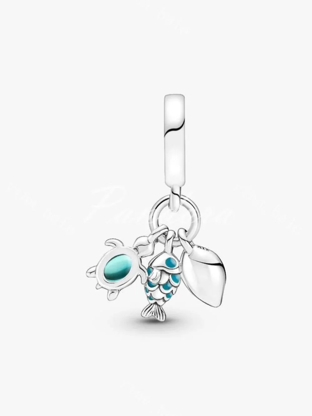 Pandora Fish, Sea Turtle & Conch Triple Dangle Charm